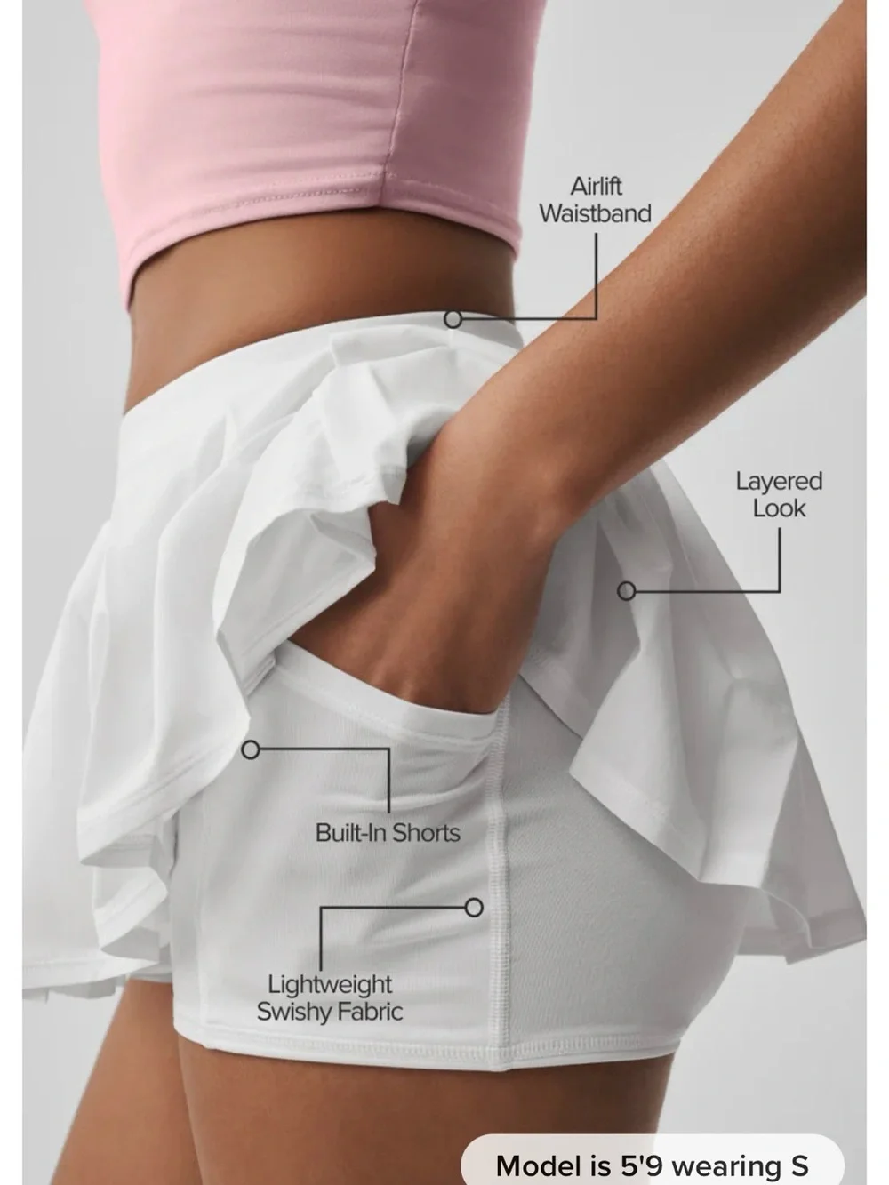 ALO Yoga Double Or Nothing Tennis Skirt Skort - XS